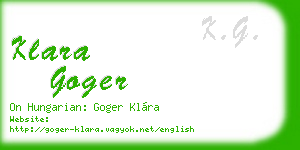 klara goger business card